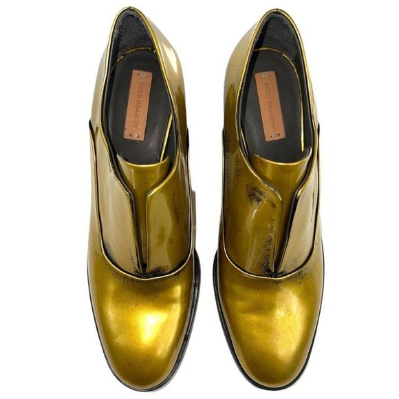 REED KRAKOFF Gold Mirror Slip-on Loafers Size EU37 - Picture 4 of 10